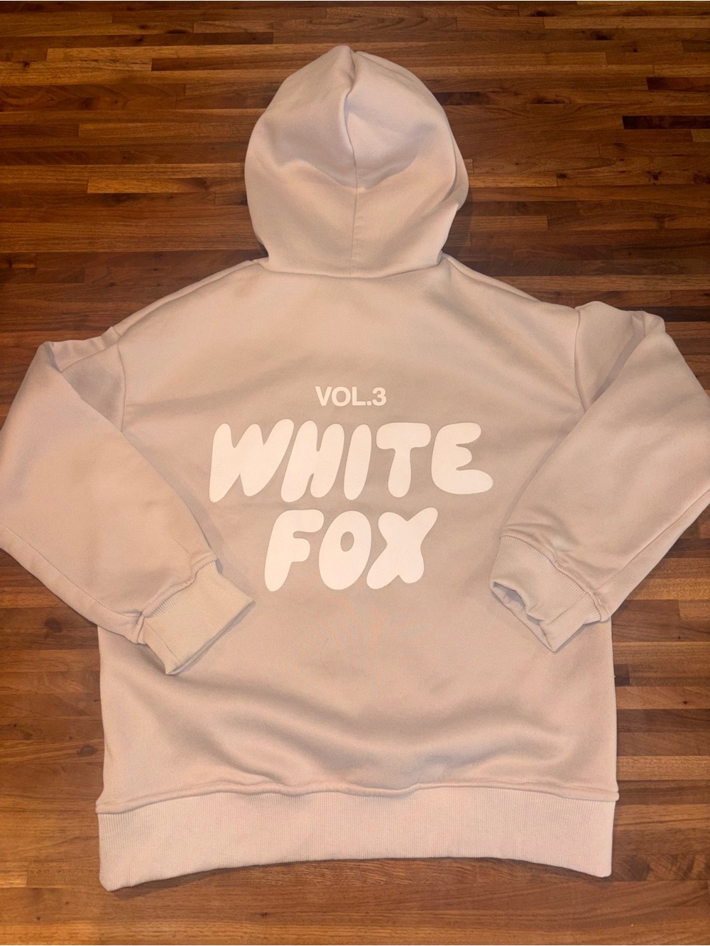 White Fox Boutique Cream Hoodie 'WHITE FOX' Graphic